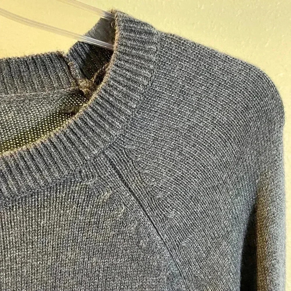 J Crew Women's Tie Bell Sleeve Pullover Sweater Gray Cotton Nylon Wool Sz S - Picture 6 of 8